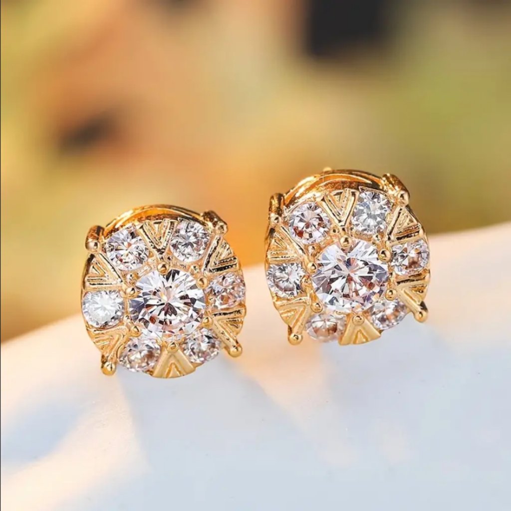 Mens 14k Gold 2ct Diamond Earrings Studs Round Stud 14 Karat 2 Ct Jewelry New